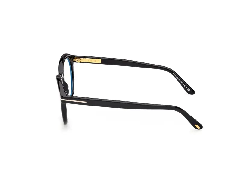 Unisex FT6061-B 001 Montature da vista Acetato Nero Rotonda Normale miniatura 3