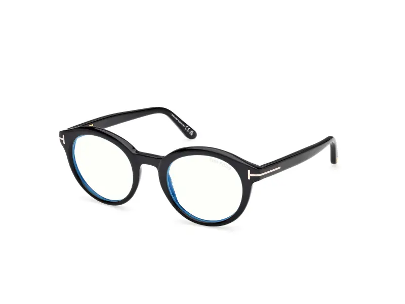 Unisex FT6061-B 001 Montature da vista Acetato Nero Rotonda Normale