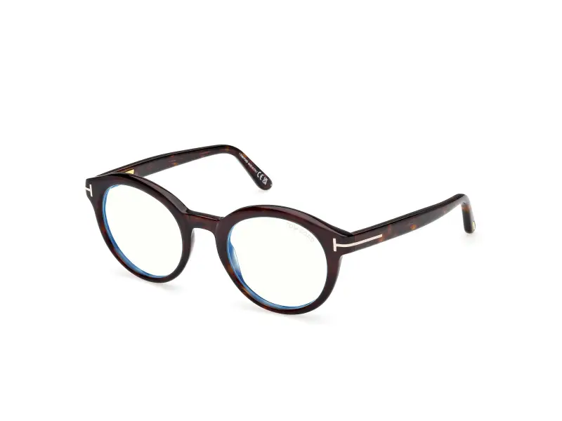 Unisex FT6061-B 052 Montature da vista Acetato Havana Rotonda Normale