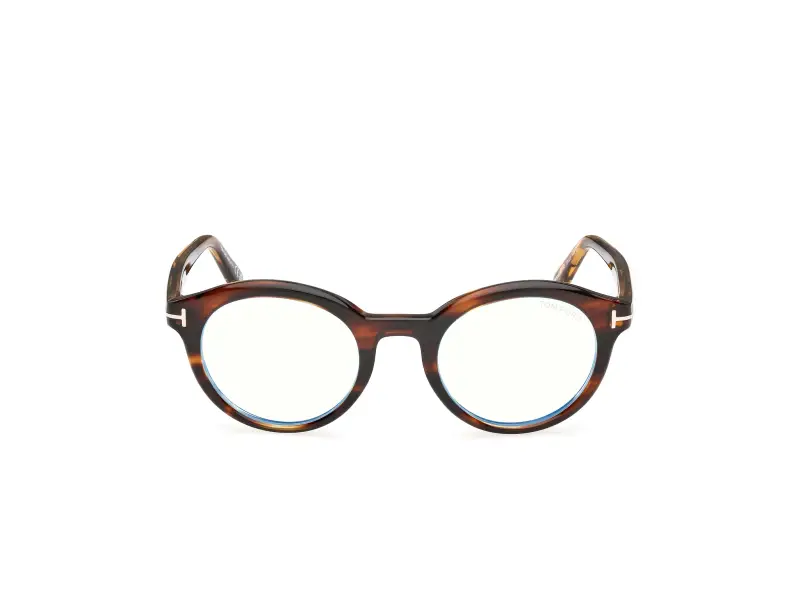 Unisex FT6061-B 055 Montature da vista Acetato Havana Rotonda Normale miniatura 2