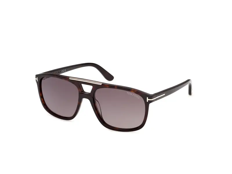 Unisex TOM FORD FT1338 BRIANNA-02 52K Occhiali da sole Acetato Havana Roviex Squadrata Normale