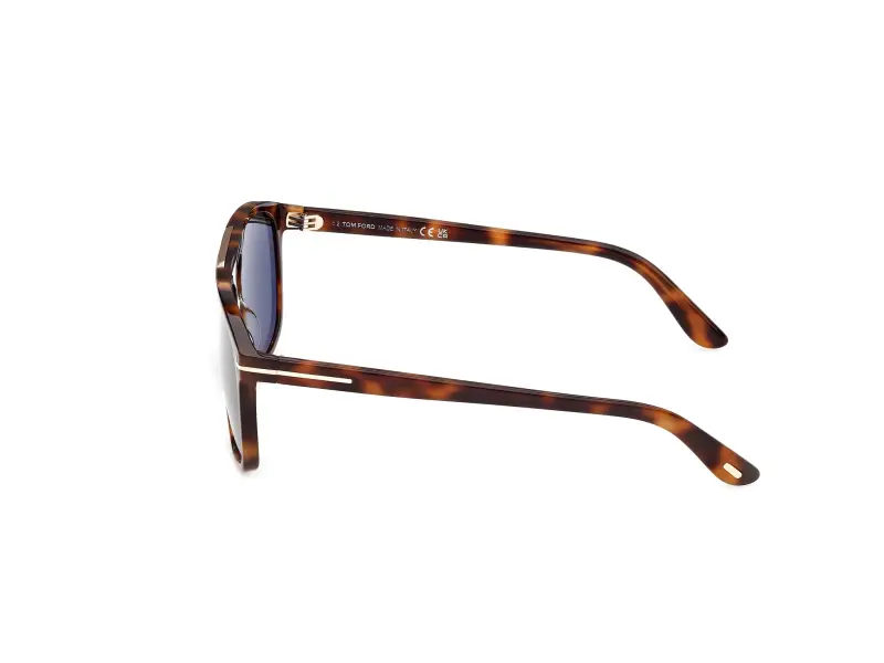 Unisex TOM FORD FT1338 BRIANNA-02 53V Occhiali da sole Acetato Havana Blu Squadrata Normale miniatura 3