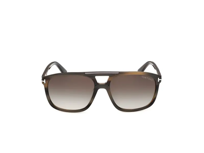 Unisex TOM FORD FT1338 BRIANNA-02 55B Occhiali da sole Acetato Havana Fumo Squadrata Normale miniatura 2