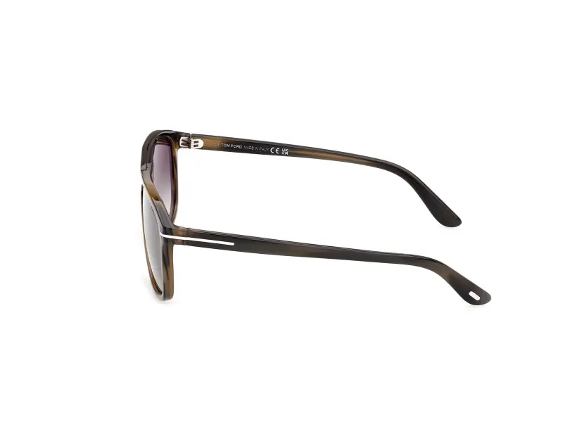 Unisex TOM FORD FT1338 BRIANNA-02 55B Occhiali da sole Acetato Havana Fumo Squadrata Normale miniatura 3