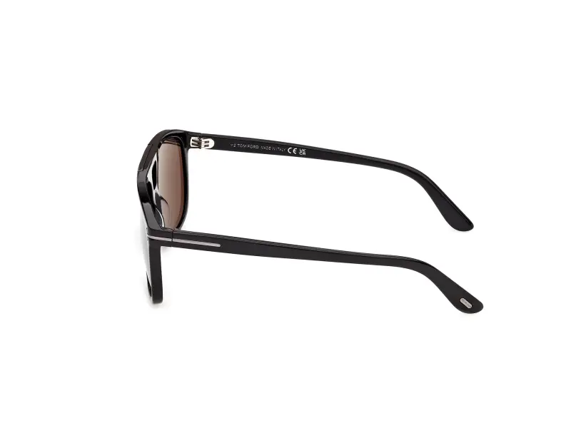 Unisex TOM FORD FT1338-N BRIANNA-02 01A Occhiali da sole Acetato Nero Fumo Squadrata Normale miniatura 3