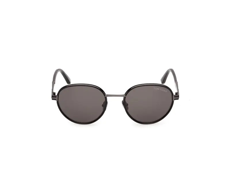 Unisex TOM FORD FT1339 JET-02 01A Occhiali da sole Metallo Nero Fumo Rotonda Normale miniatura 2
