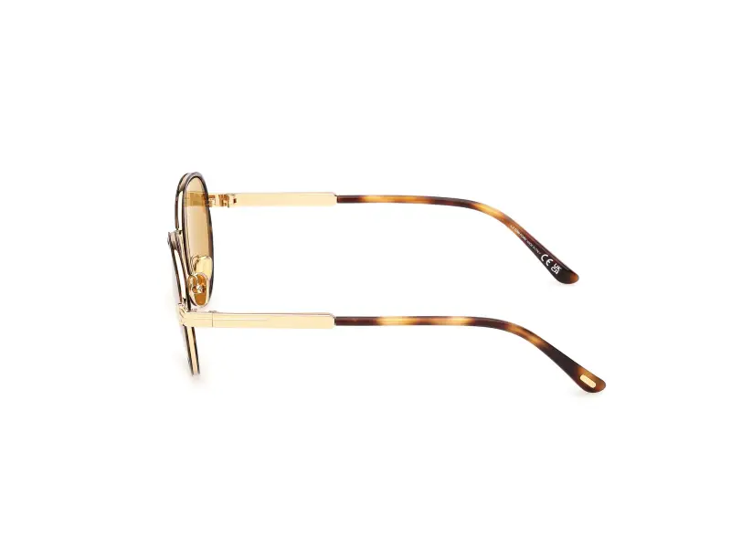 Unisex TOM FORD FT1339 JET-02 53E Occhiali da sole Metallo Havana Marrone Rotonda Normale miniatura 3