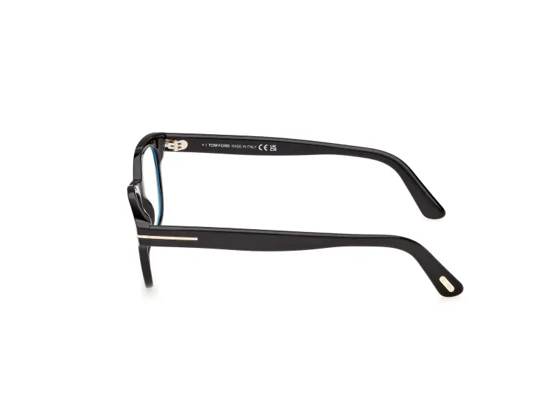 Unisex TOM FORD FT6130-B 001 Montature da vista Acetato Nero Squadrata Normale miniatura 3