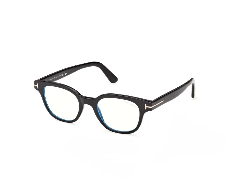 Unisex TOM FORD FT6130-B 001 Montature da vista Acetato Nero Squadrata Normale