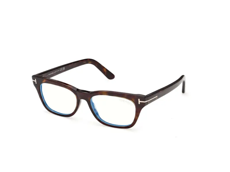 Unisex TOM FORD FT6131-B 052 Montature da vista Acetato Havana Squadrata Normale