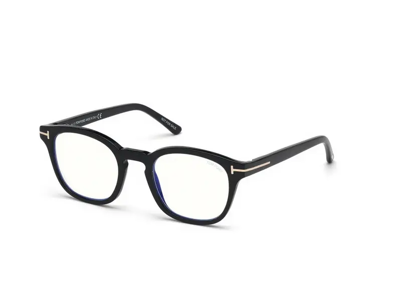 TOM FORD Uomo FT5532-B 01V Montature da vista Acetato Nero Blu Geometrica Normale
