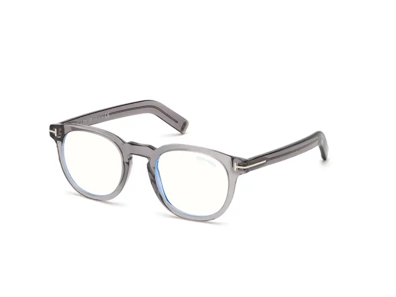 TOM FORD Uomo FT5629 020 Montature da vista Acetato Grigio  Rotonda Anti-luce blu