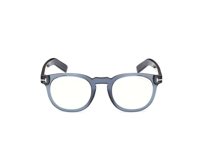 Uomo FT5629-B 090 Montature da vista Acetato Blu Rotonda Normale miniatura 2