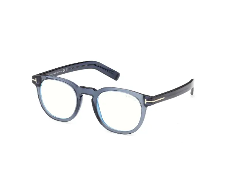 Uomo FT5629-B 090 Montature da vista Acetato Blu Rotonda Normale