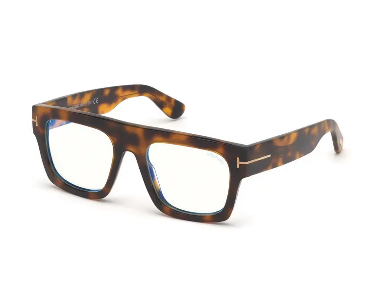 TOM FORD Uomo FT5634-B 56 Montature da vista Acetato Havana Geometrica Normale