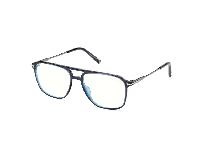 Uomo FT5665-B 090 Montature da vista Iniettato Blu Squadrata Normale