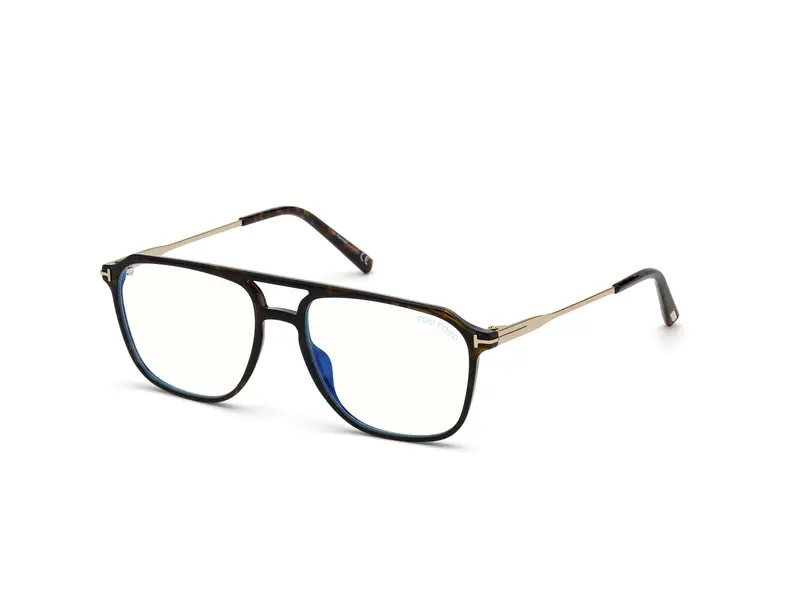 TOM FORD Uomo FT5665-B 52 Montature da vista Iniettato Havana  Squadrata Normale