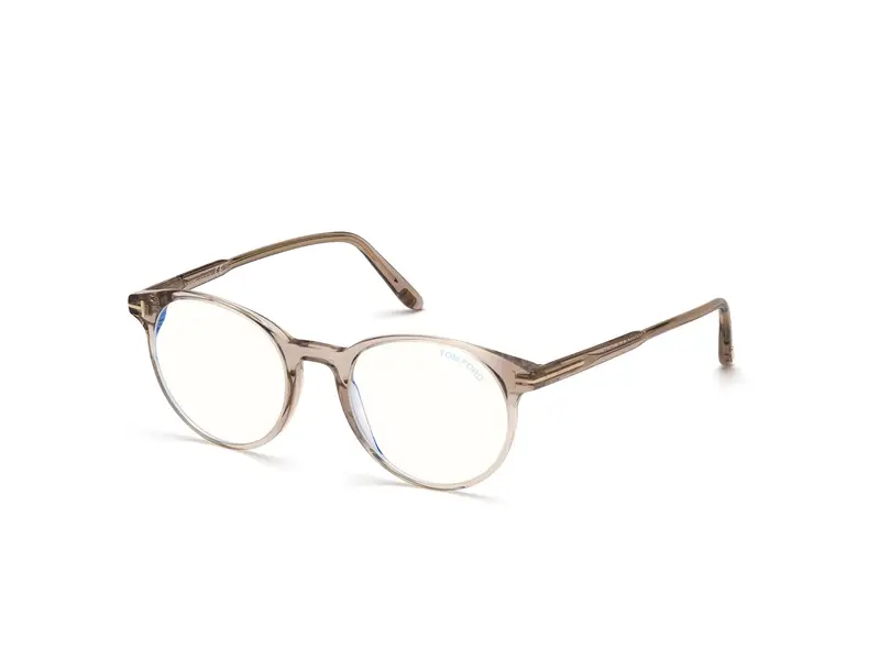 TOM FORD Uomo FT5695-B 45 Montature da vista Acetato Marrone Rotonda Normale Anti luce blu - per PC