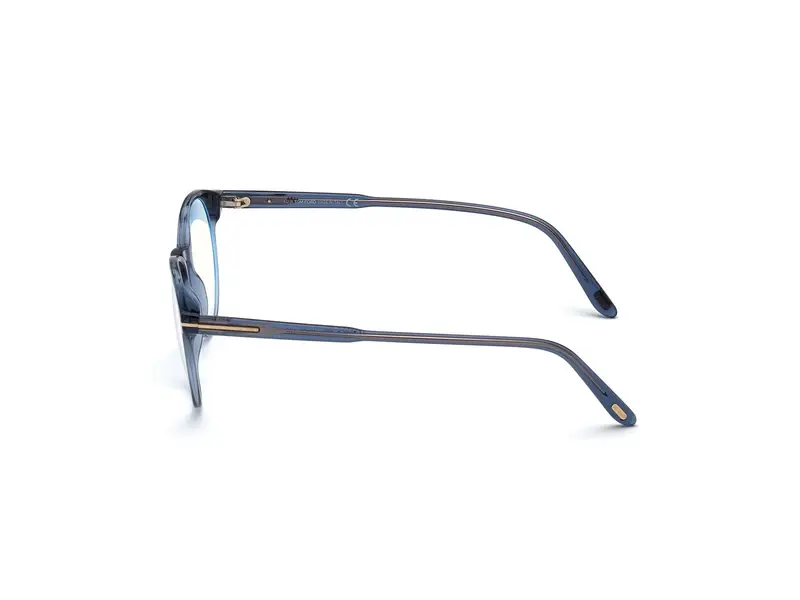 TOM FORD Uomo FT5695-B 90 Montature da vista Acetato Blu Rotonda Normale Anti luce blu - per PC miniatura 2