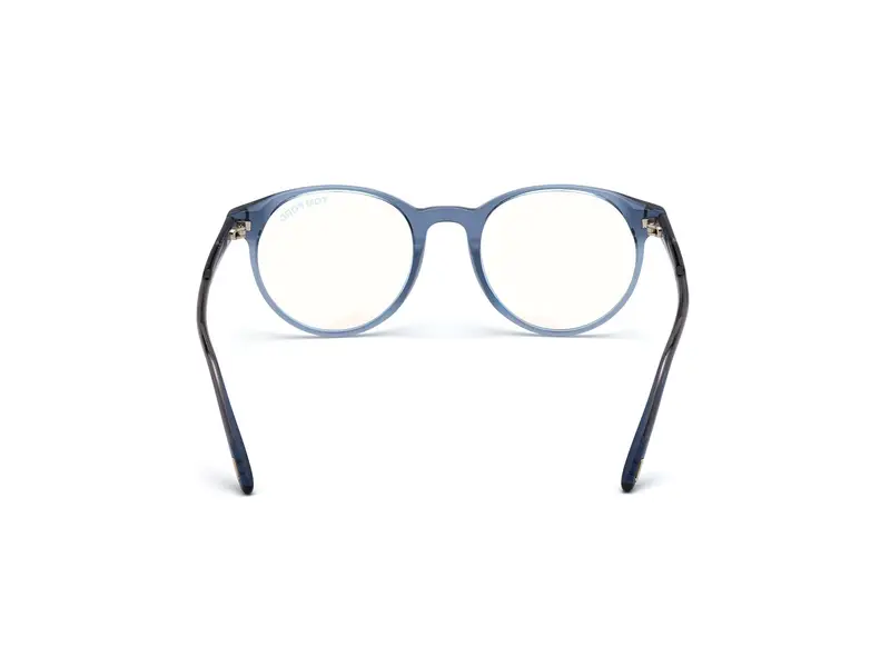 TOM FORD Uomo FT5695-B 90 Montature da vista Acetato Blu Rotonda Normale Anti luce blu - per PC miniatura 3