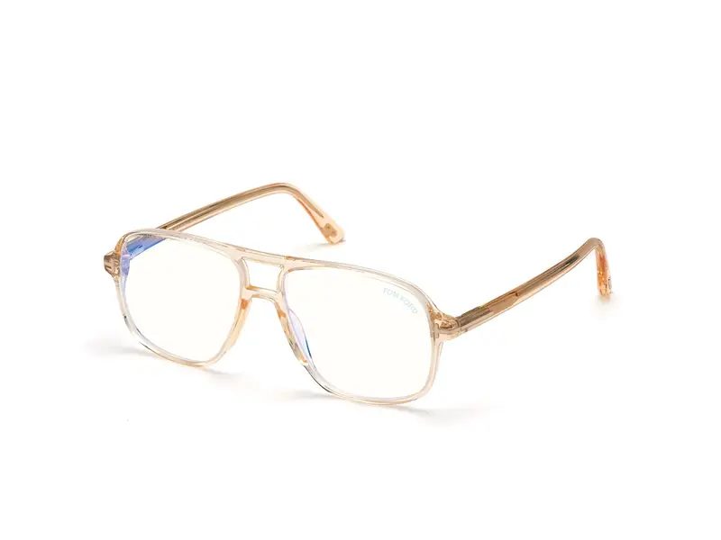 TOM FORD Uomo FT5737-B 45 Montature da vista Acetato Marrone  Squadrata Normale