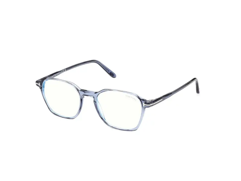TOM FORD Uomo FT5804-B 90 Montature da vista Acetato Blu Geometrica Normale
