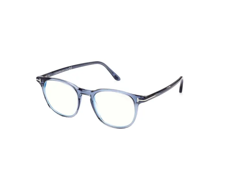 TOM FORD Uomo FT5832-B 90 Montature da vista Acetato Blu Rotonda Normale