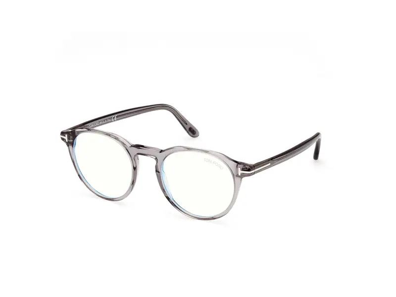 TOM FORD Uomo FT5833-B 20 Montature da vista Acetato Grigio Rotonda Normale