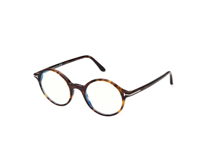 TOM FORD Uomo FT5834-B 52 Montature da vista Acetato Havana Rotonda Normale