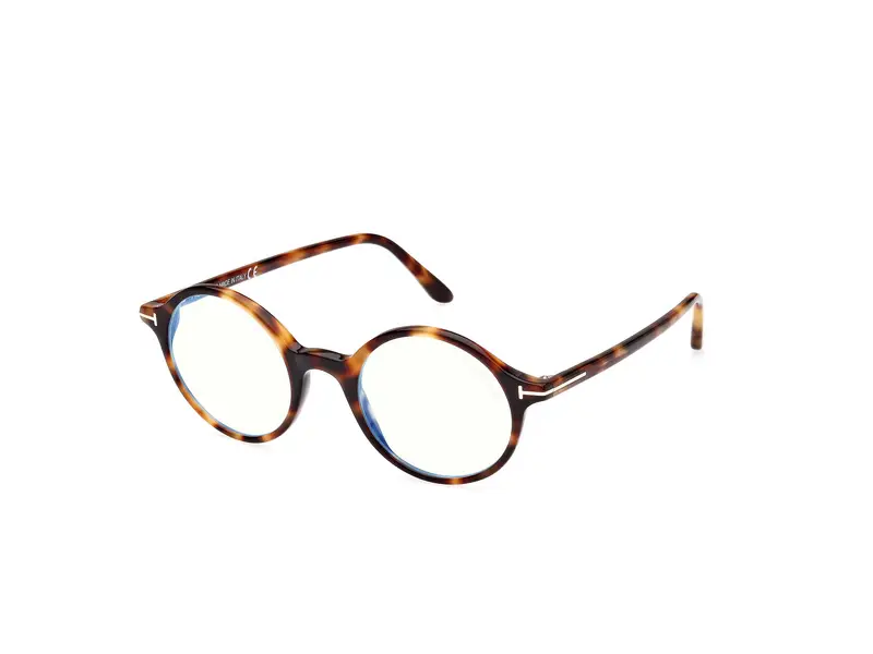 TOM FORD Uomo FT5834-B 53 Montature da vista Acetato Havana Rotonda Normale