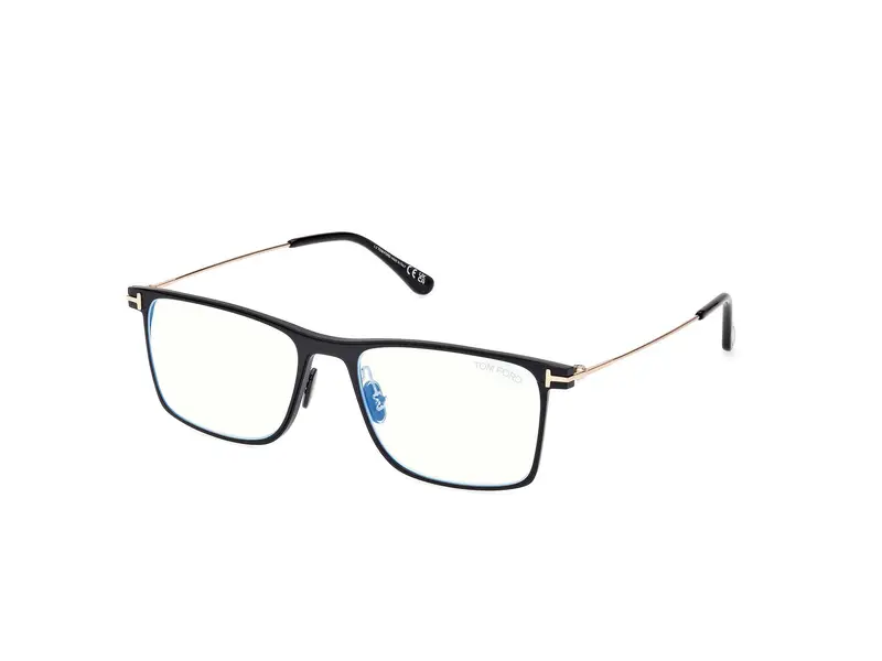 TOM FORD Uomo FT5865-B 2 Montature da vista Metallo Nero Squadrata Normale