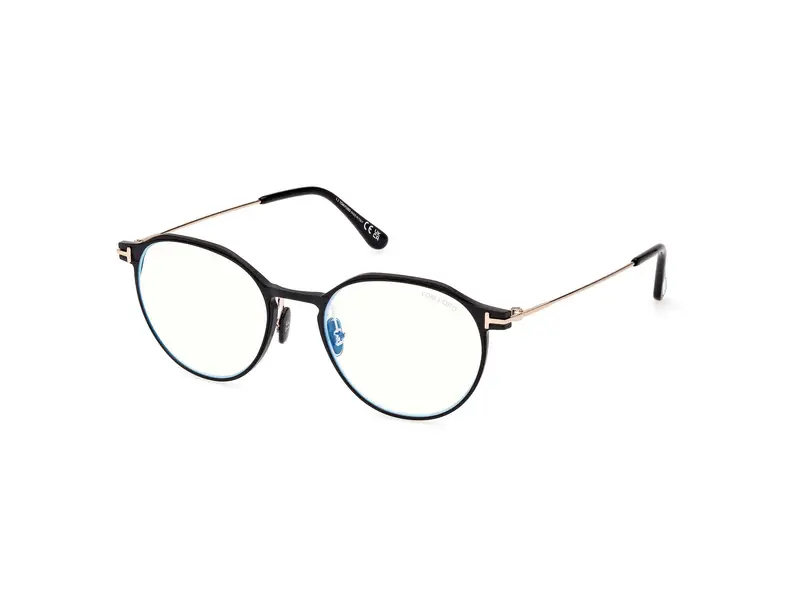 TOM FORD Uomo FT5866-B 2 Montature da vista Metallo Nero Rotonda Normale