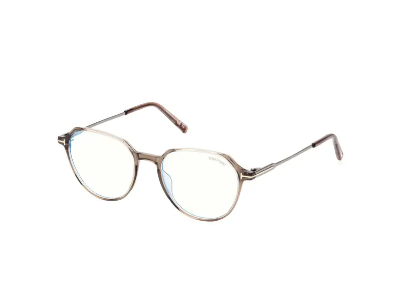 TOM FORD Uomo FT5875-B 45 Montature da vista Iniettato Marrone  Rotonda Normale