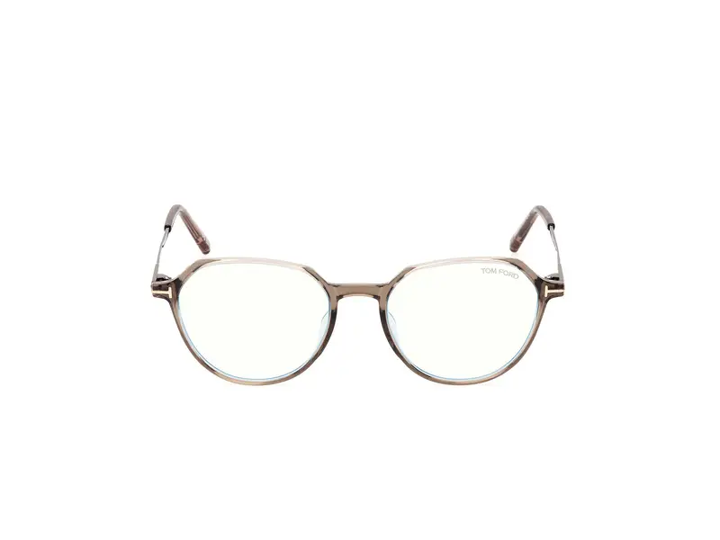 TOM FORD Uomo FT5875-B 45 Montature da vista Iniettato Marrone Rotonda Normale miniatura 2