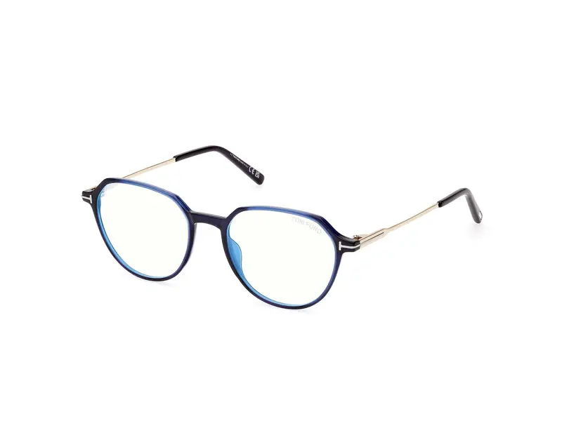 TOM FORD Uomo FT5875-B 90 Montature da vista Iniettato Blu  Rotonda Normale