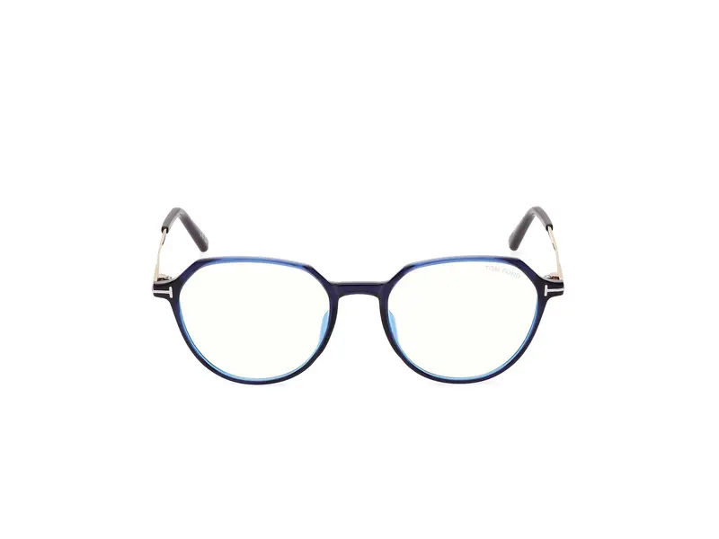 TOM FORD Uomo FT5875-B 90 Montature da vista Iniettato Blu Rotonda Normale miniatura 2