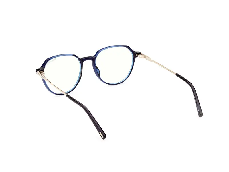 TOM FORD Uomo FT5875-B 90 Montature da vista Iniettato Blu Rotonda Normale miniatura 3