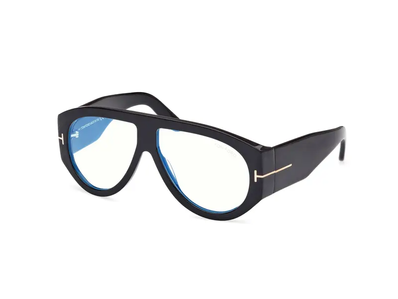TOM FORD Uomo FT5958-B 1 Montature da vista Acetato Nero Pilot Normale