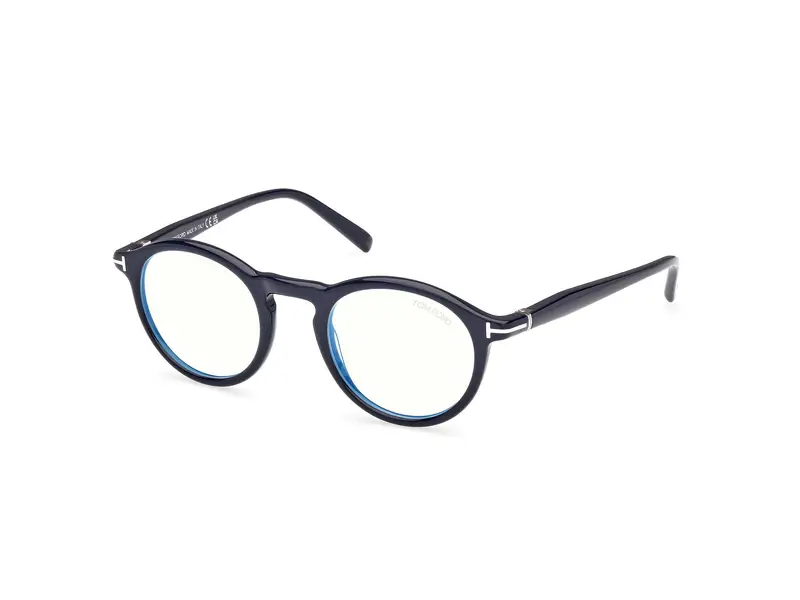 TOM FORD Uomo FT5979-B 90 Montature da vista Acetato Blu Rotonda Normale