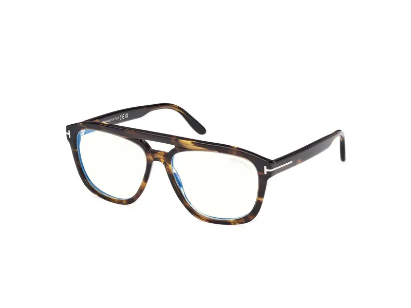 TOM FORD Uomo FT6024-B 55 Montature da vista Acetato Havana Squadrata Normale