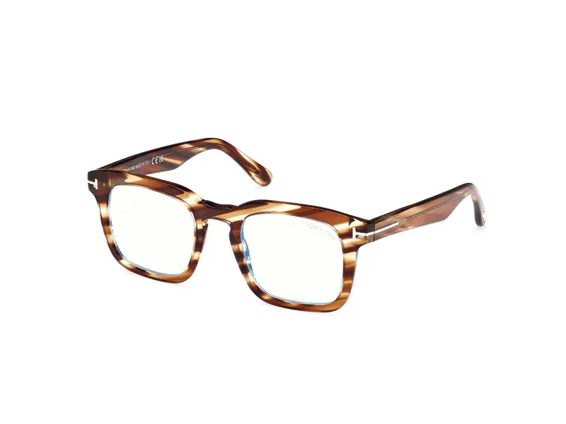 TOM FORD Uomo FT6025-B 53 Montature da vista Acetato Havana Squadrata Normale