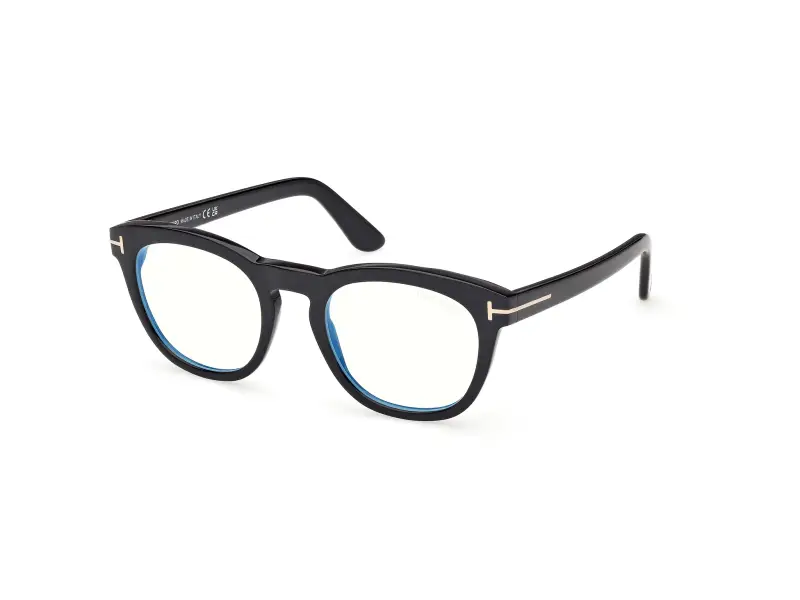 Uomo FT6081-B 001 Montature da vista Acetato Nero Rotonda Normale