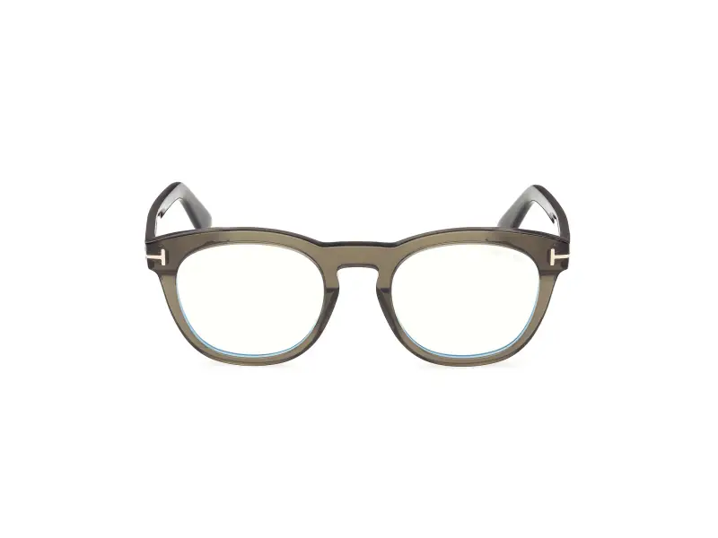 Uomo FT6081-B 098 Montature da vista Acetato Verde Rotonda Normale miniatura 2