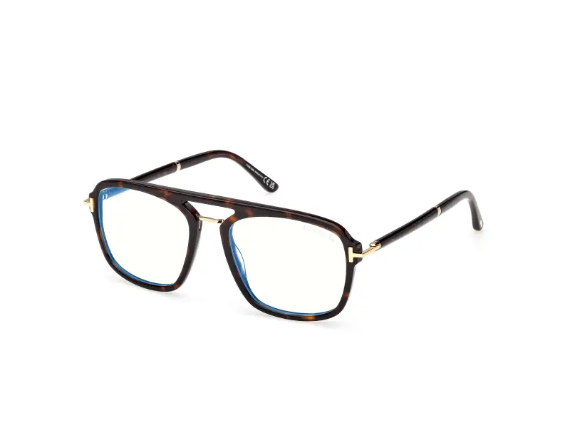 Uomo FT6086-B 052 Montature da vista Acetato Havana Squadrata Normale