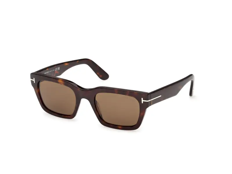 Uomo TOM FORD FT1333 ANDY-02 52J Occhiali da sole Acetato Havana Roviex Squadrata Normale