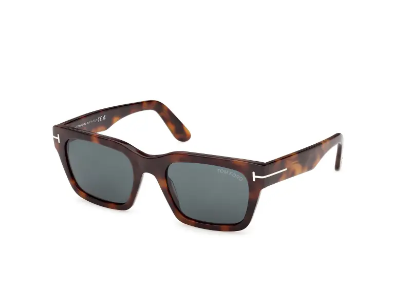 Uomo TOM FORD FT1333 ANDY-02 53V Occhiali da sole Acetato Havana Blu Squadrata Normale
