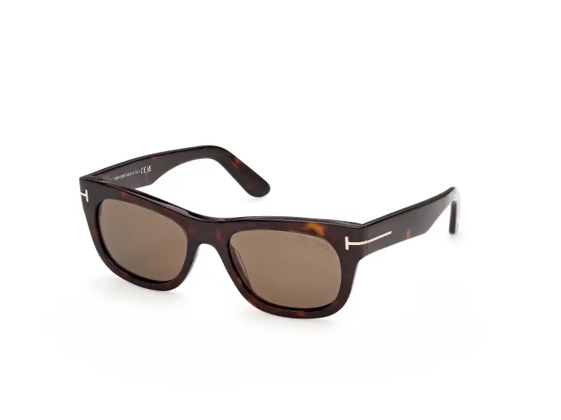 Uomo TOM FORD FT1334 MARSHALL-02 52H Occhiali da sole Acetato Havana Marrone Squadrata Polarizzata