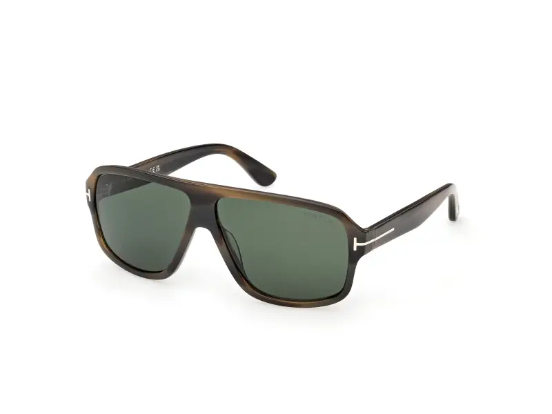 Uomo TOM FORD FT1335 WILLIAM-02 55N Occhiali da sole Acetato Havana Verde Squadrata Normale
