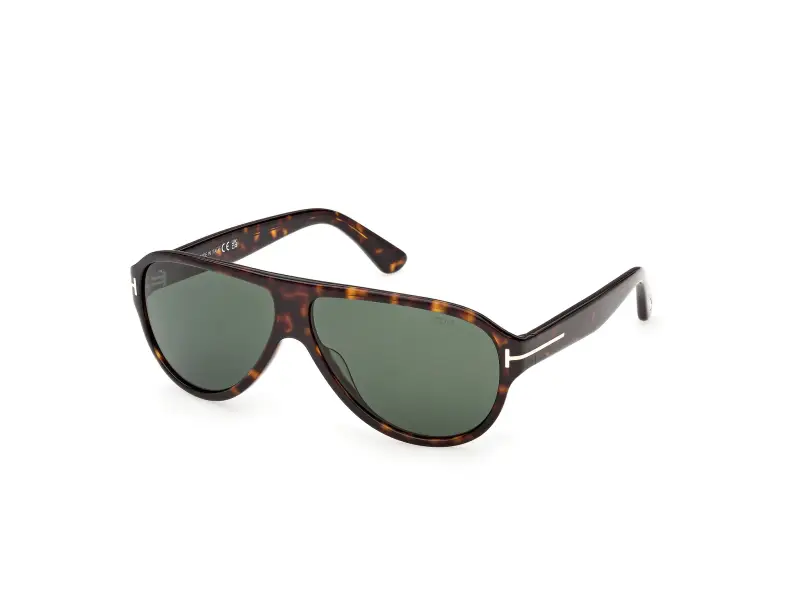 Uomo TOM FORD FT1336 SAMUELE-02 52N Occhiali da sole Acetato Havana Verde Pilot Normale