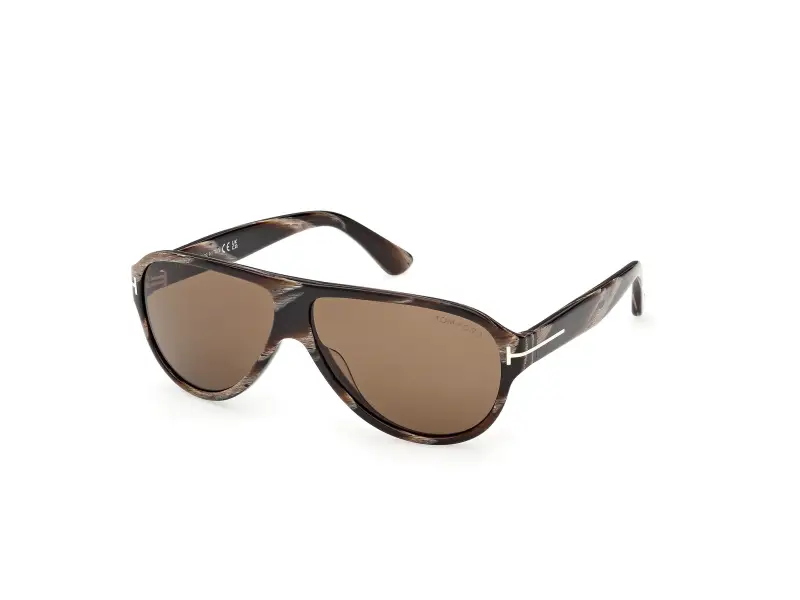 Uomo TOM FORD FT1336 SAMUELE-02 63J Occhiali da sole Acetato Nero Roviex Pilot Normale